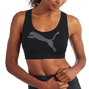 Puma Women’s Solstice Seamless padded Sports Bra Cross back Size Small blk/Grey